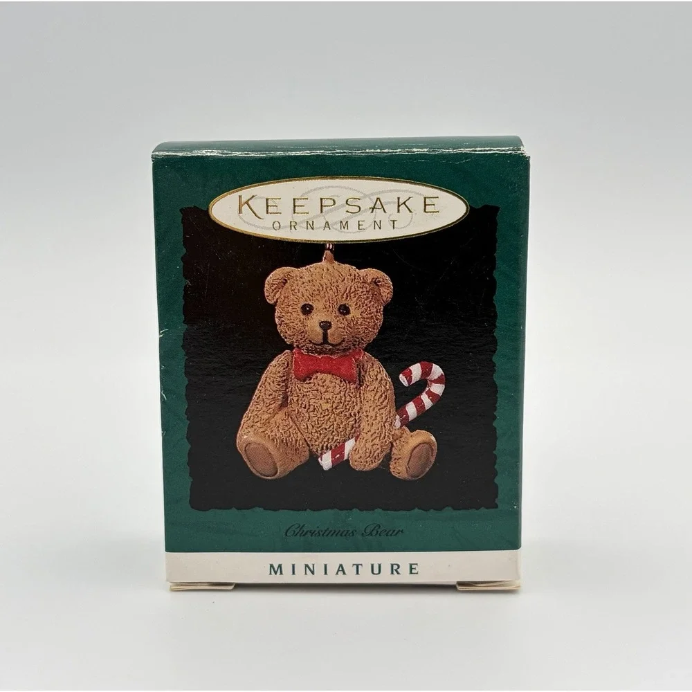 Hallmark Keepsake Ornament Christmas Bear Candy Cane Miniature 1996 Vintage